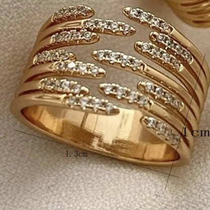 Zircon Double Crossed Shape Rings For Women Gold Plated Stainless Steel Cross Ring Luxury Wedding Couple Rings Aesthetic Jewelry Natalia Home Fashion   JZ-1-2 Natalia Home Fashion