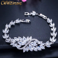 Zircons Luxury Women Jewelry Gift Large White Flower Charm AAA+ Cubic Zirconia Wedding Bracelets Bangles for Brides Natalia Home Fashion    Natalia Home Fashion