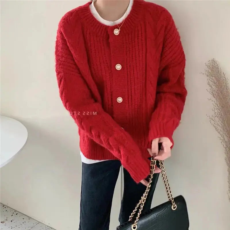 ladies sweater Long Sleeve knitwear Women jumpers clothes fashion Girls' knitted women knit cardigan My Store