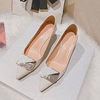 Toe Sequins Fine Heeled High Heels Elegant Sexy Ladies Sandals Wedding Shoes Banquet Shoes Women's Shoes