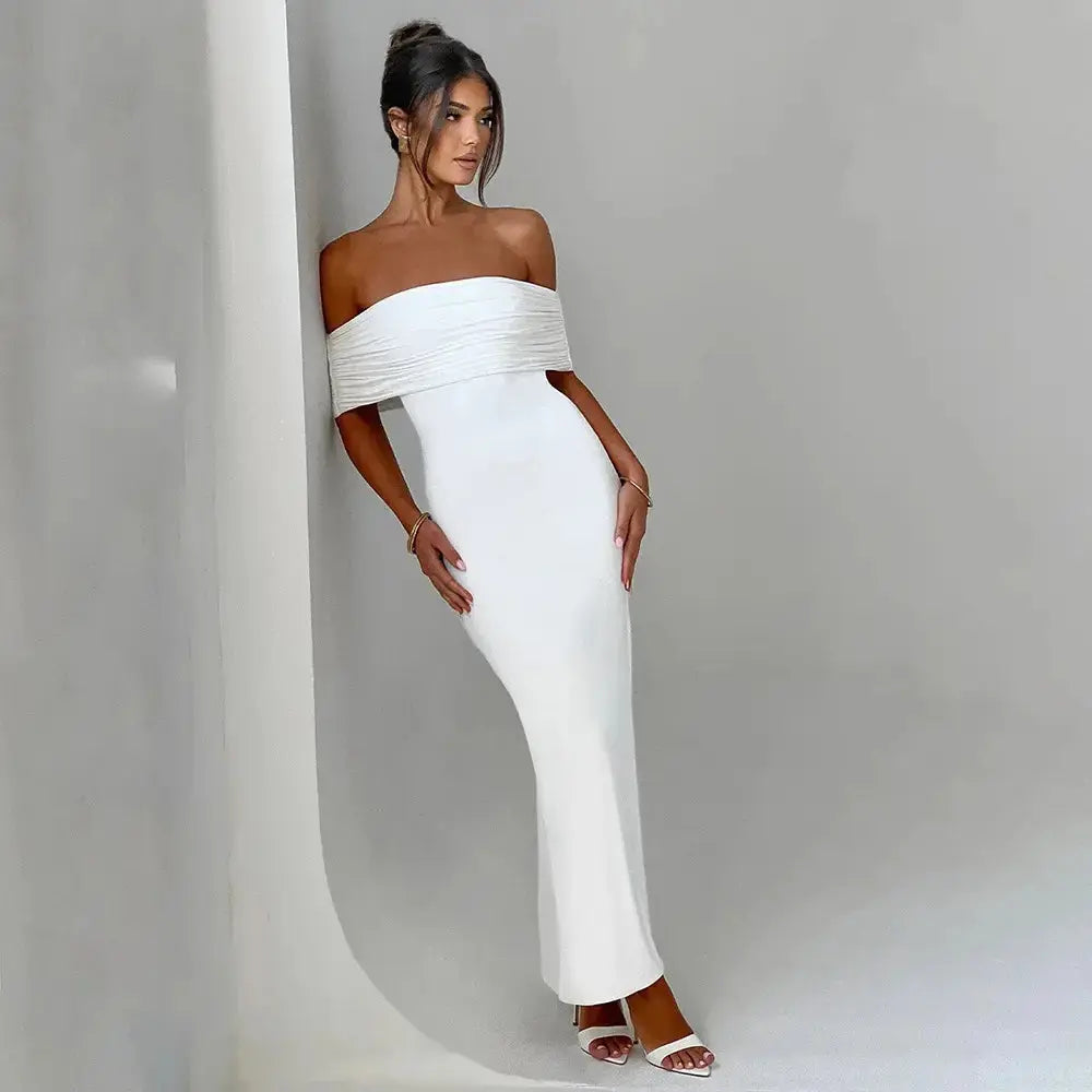 shoulder Sleeveless Bodycon Club Party Long Dress Elegant Strapless Backless Sexy Maxi Dress My Store