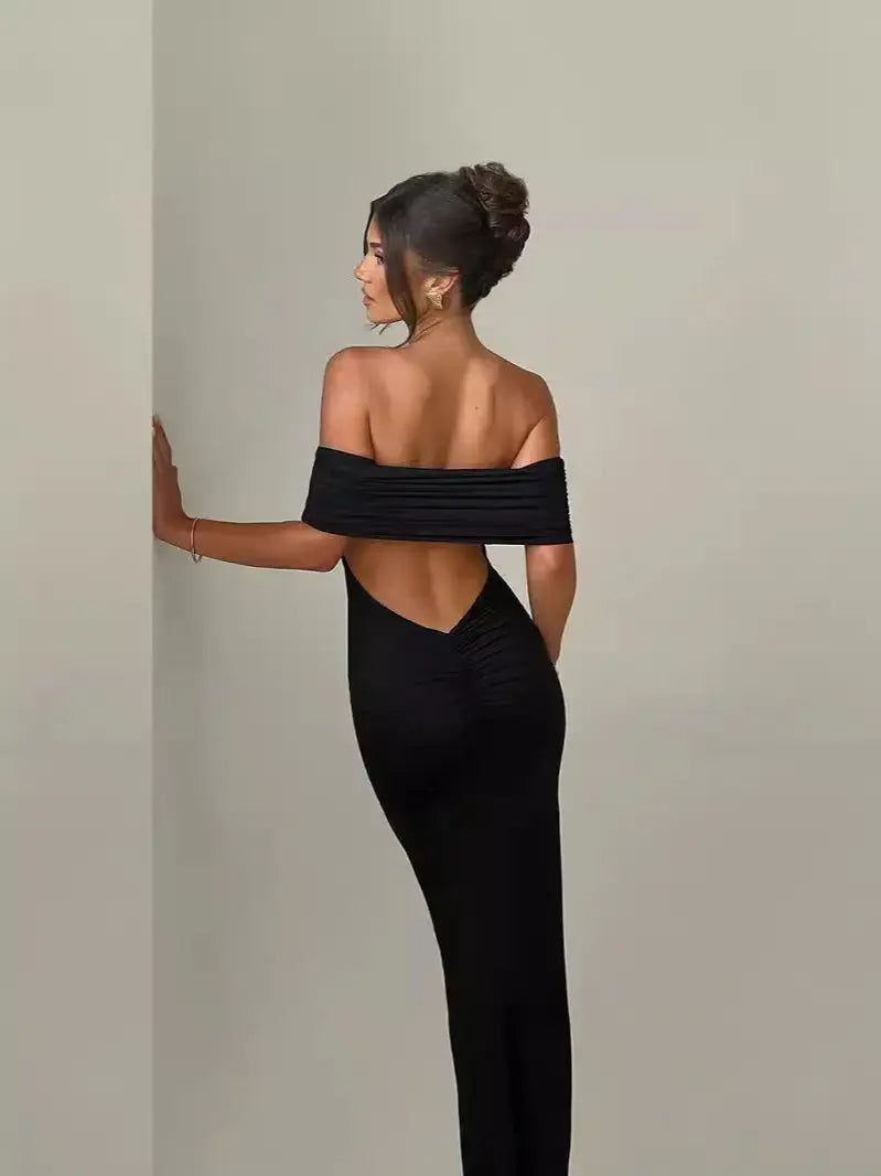 shoulder Sleeveless Bodycon Club Party Long Dress Elegant Strapless Backless Sexy Maxi Dress My Store