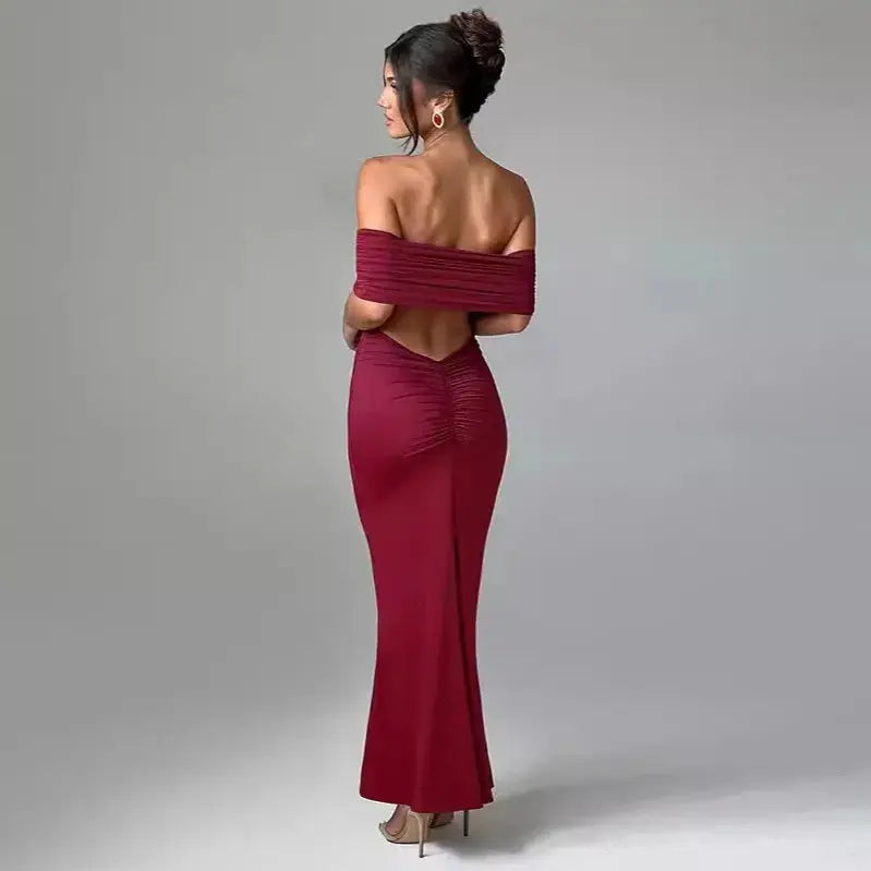 shoulder Sleeveless Bodycon Club Party Long Dress Elegant Strapless Backless Sexy Maxi Dress My Store